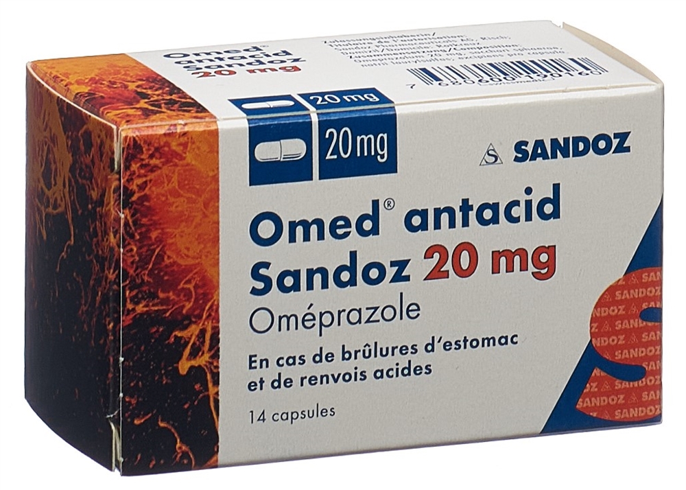 OMED antacid Sandoz caps 20 mg 14 pce