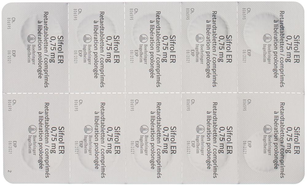 SIFROL ER cpr ret 0.75 mg 30 pce