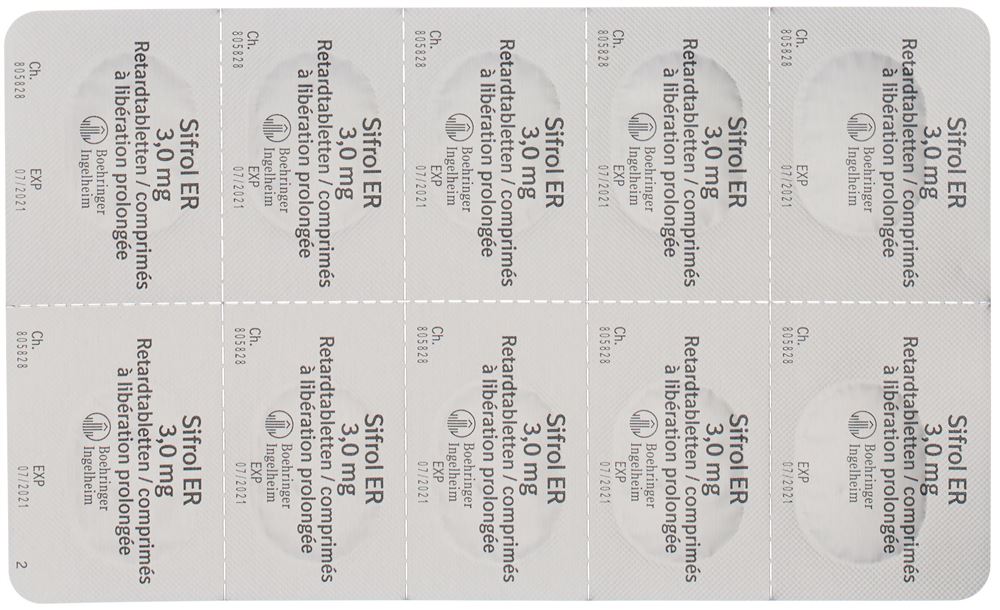 Sifrol ER 3,0 mg, Retardtabletten