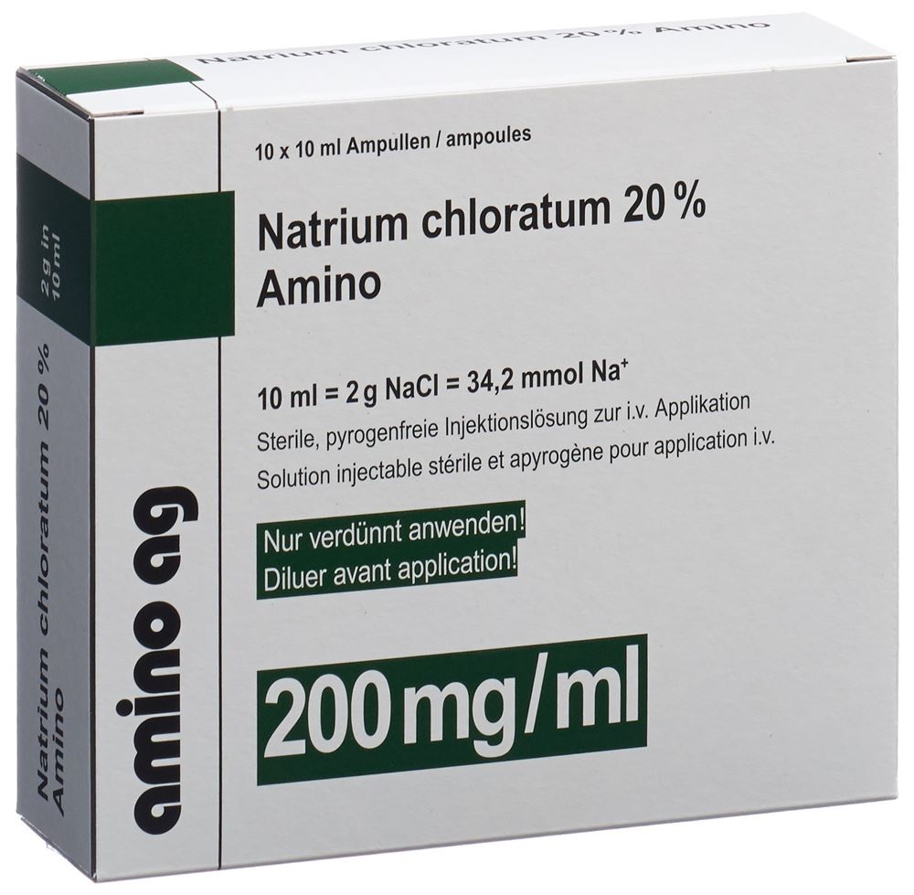 NACL Amino conc perf 20 % 10ml amp 10 pce