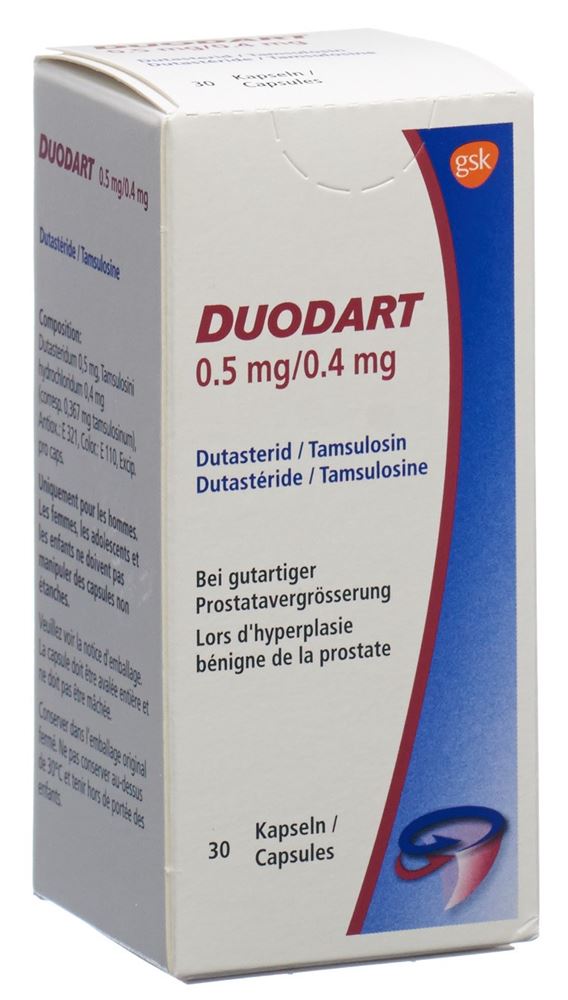 DUODART caps 0.5mg/0.4mg bte 30 pce