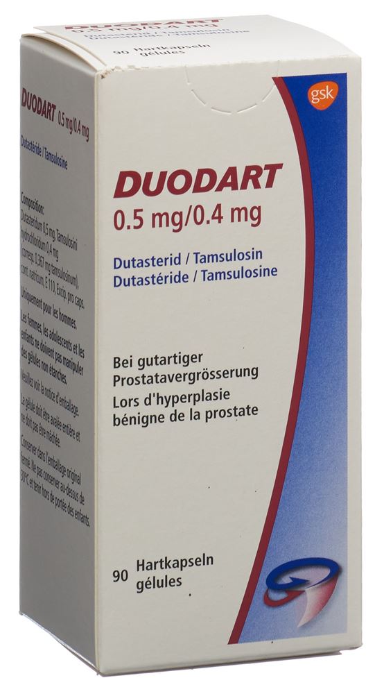DUODART caps 0.5mg/0.4mg bte 90 pce