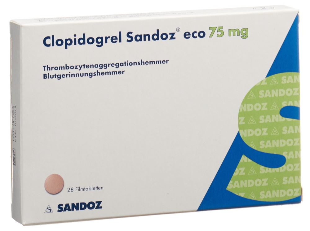 CLOPIDOGREL Sandoz eco cpr pell 75 mg 28 pce