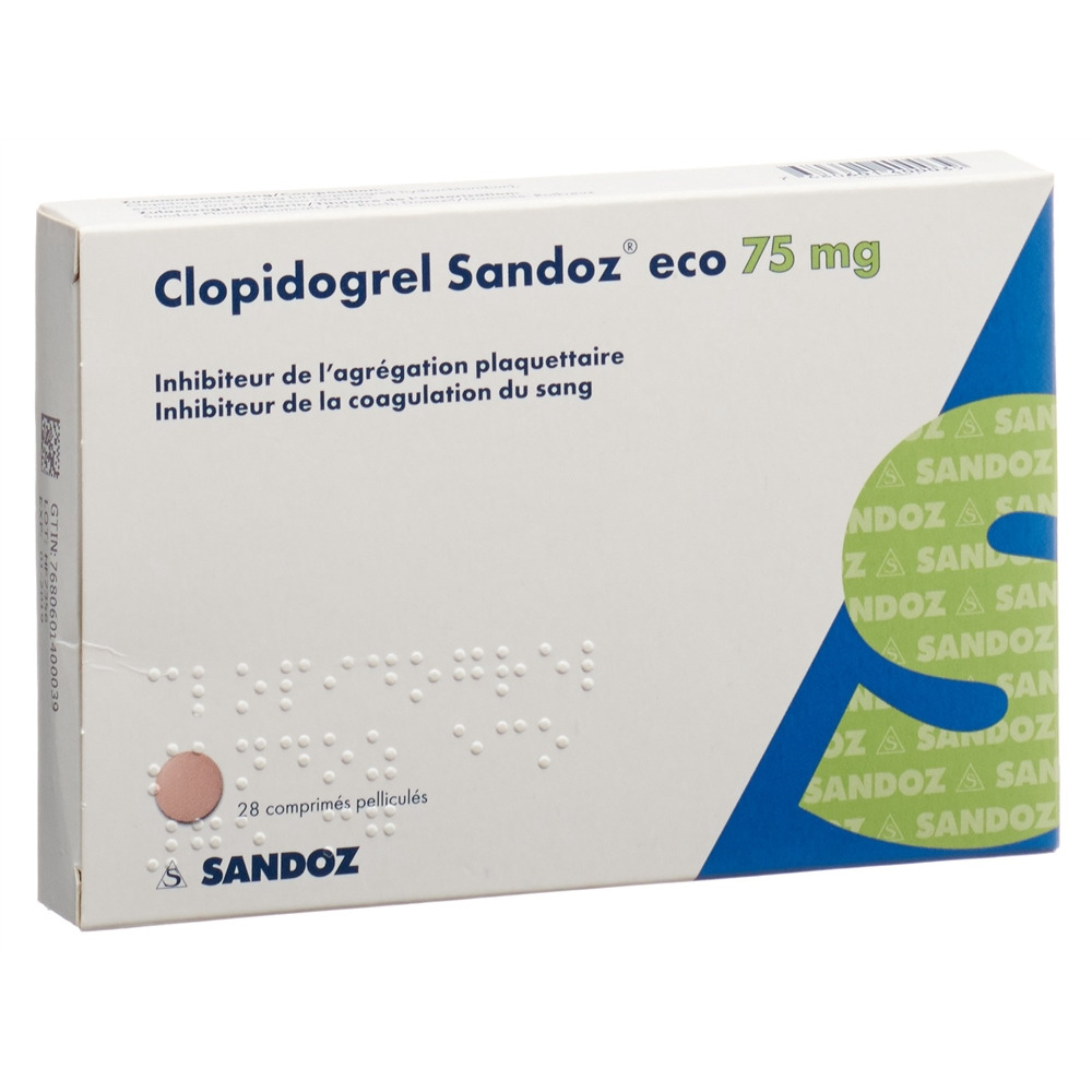 CLOPIDOGREL Sandoz eco cpr pell 75 mg 28 pce