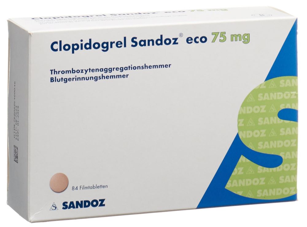 CLOPIDOGREL Sandoz eco cpr pell 75 mg 84 pce