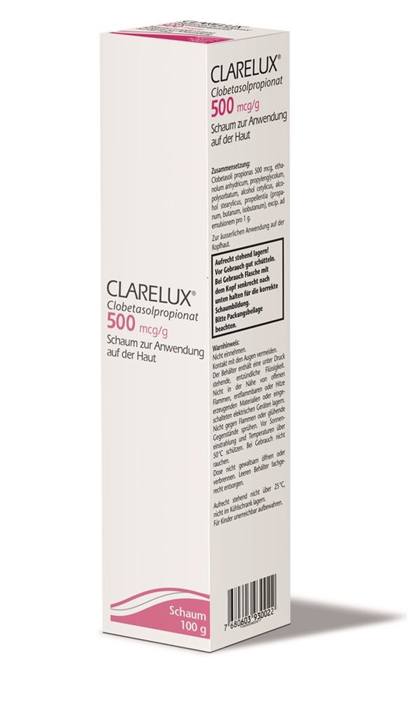 Clarelux, Schaum zur Anwendung auf der Haut