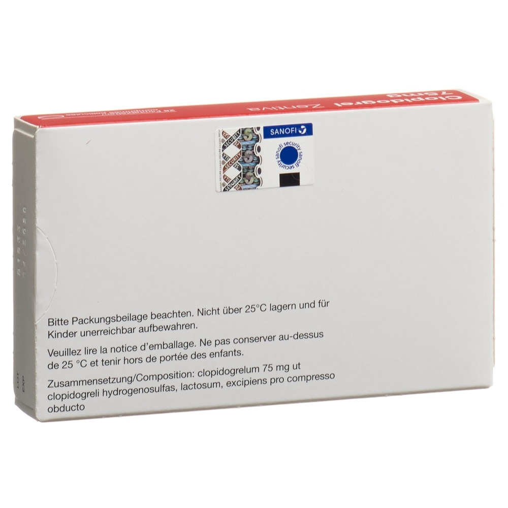 Clopidogrel Zentiva 75 mg, Filmtabletten