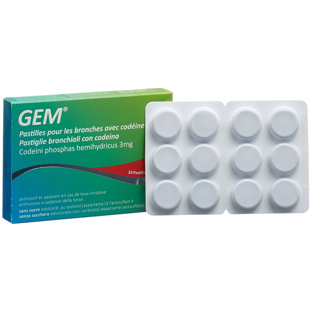 GEM pastilles bronches avec codéine 24 pce