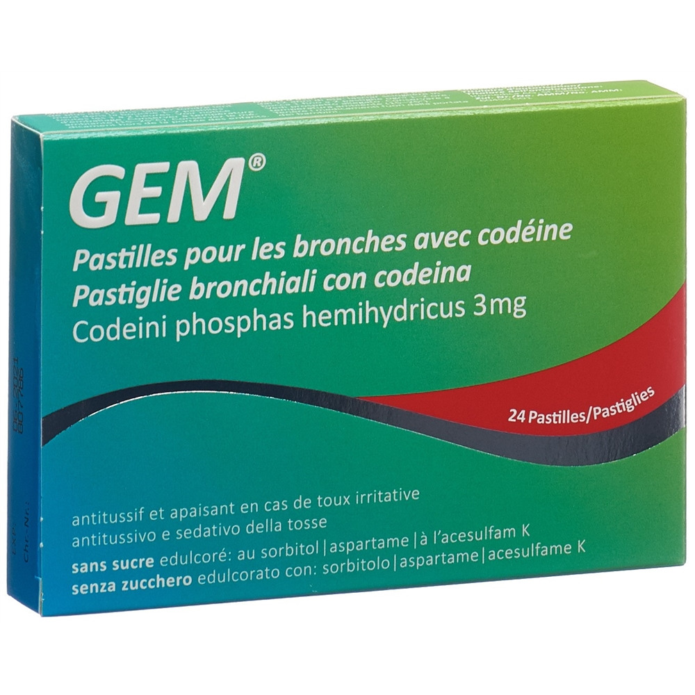 GEM pastilles bronches avec codéine 24 pce