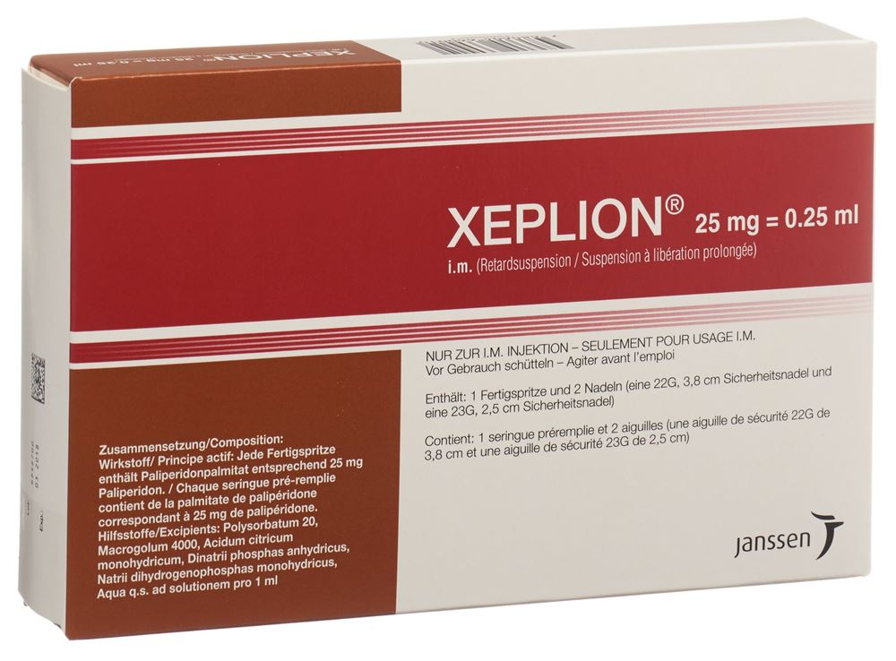 Xeplion 25 mg, Depot-Injektionssuspension in einer Fertigspritze