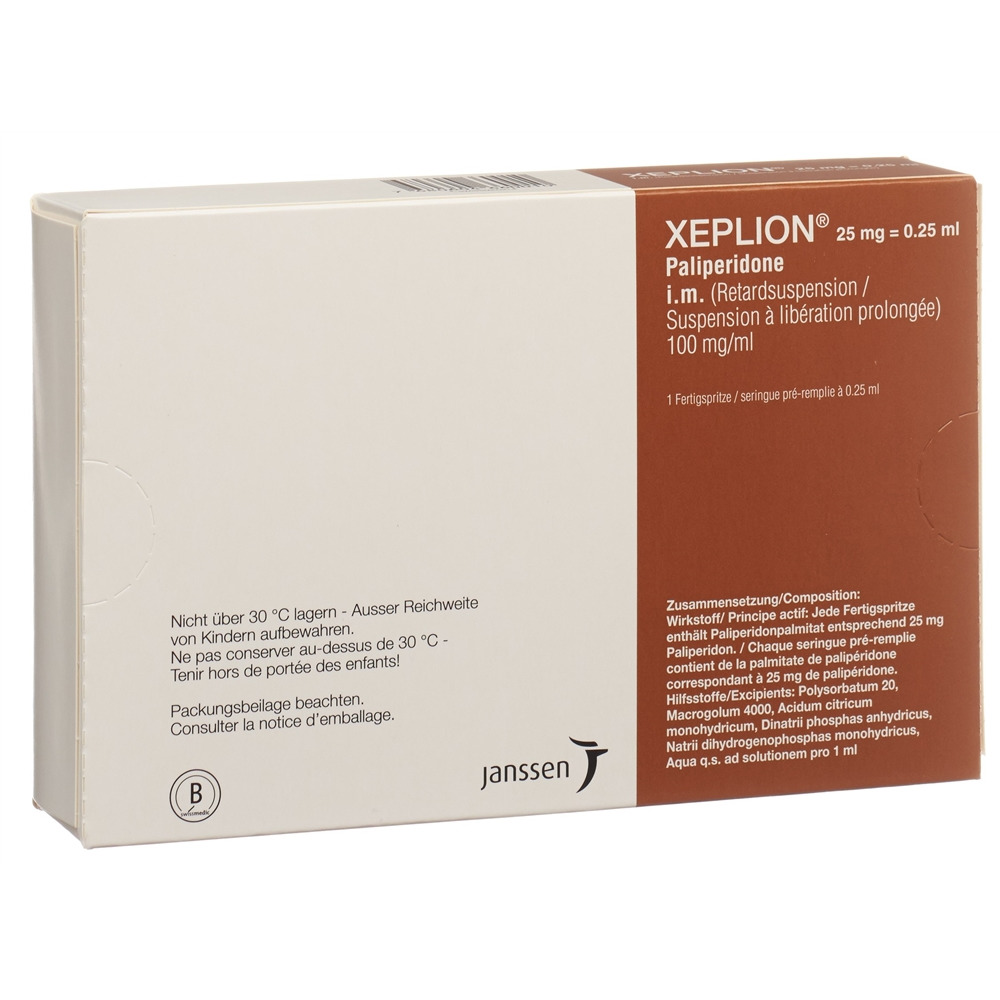 Xeplion 25 mg, Depot-Injektionssuspension in einer Fertigspritze