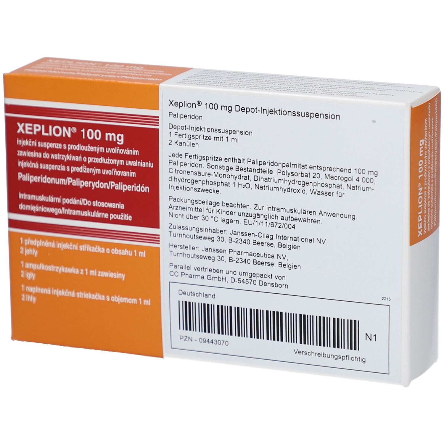 Xeplion 50 mg, Depot-Injektionssuspension in einer Fertigspritze