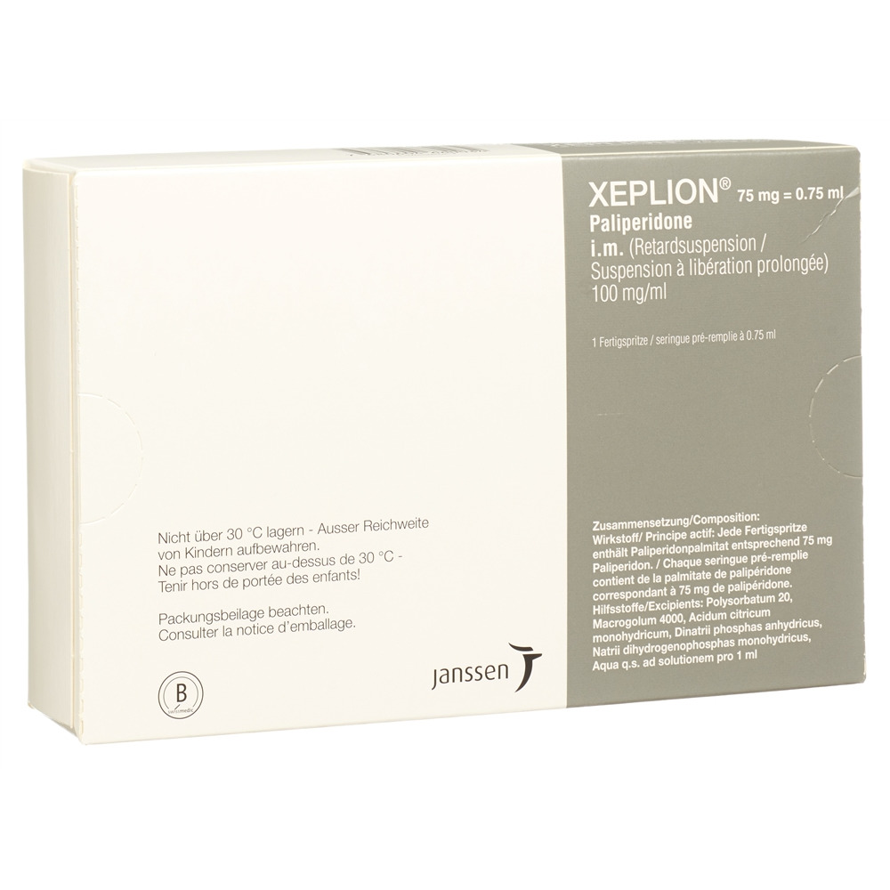 Xeplion 75 mg, Depot-Injektionssuspension in einer Fertigspritze