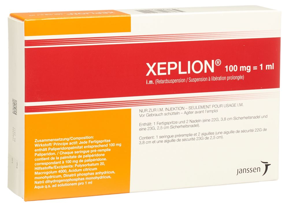 XEPLION susp inj 100 mg/ml ser pré 1 ml