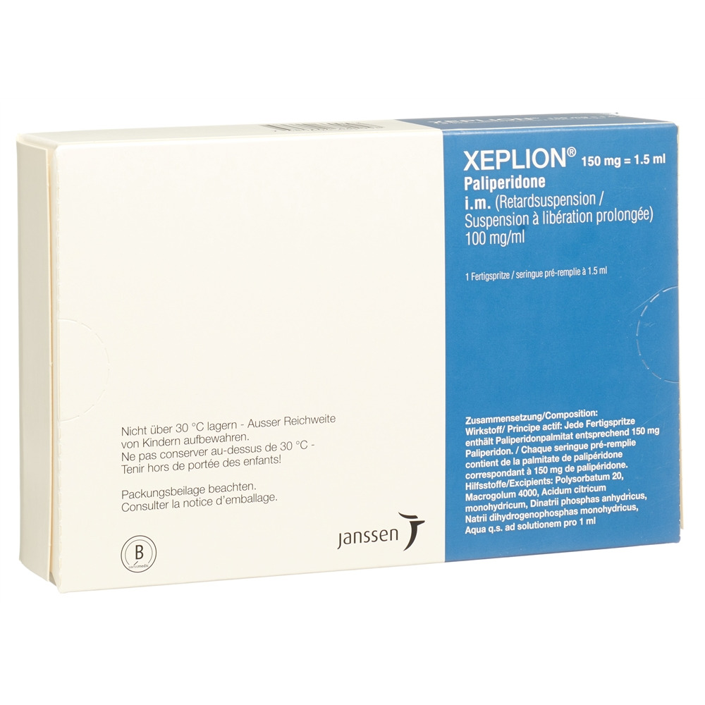 Xeplion 150 mg, Depot-Injektionssuspension in einer Fertigspritze