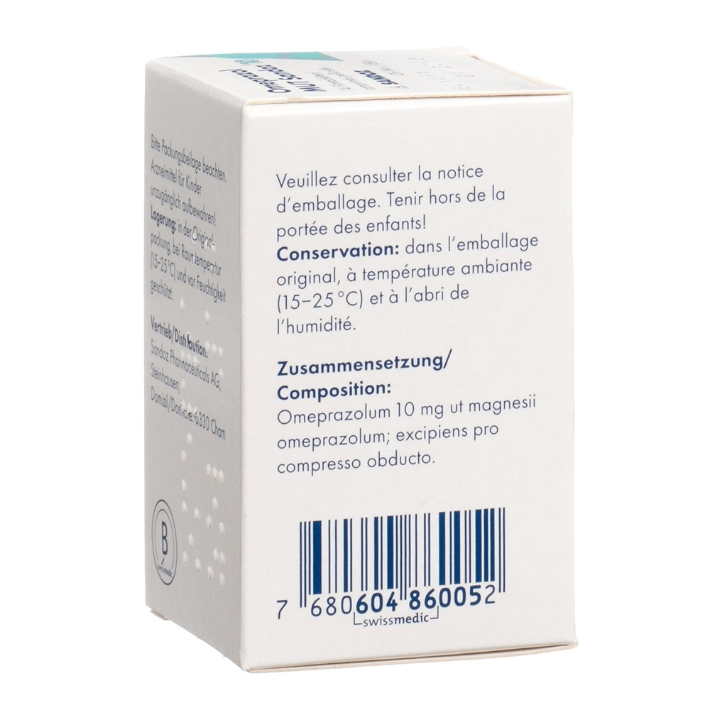 Omeprazol MUT Sandoz 10 mg, Filmtabletten