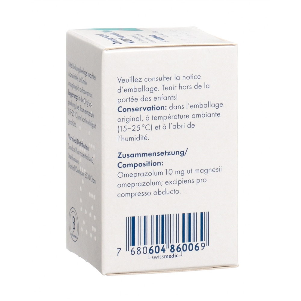 OMEPRAZOLE MUT Sandoz cpr pell 10 mg bte 28 pce