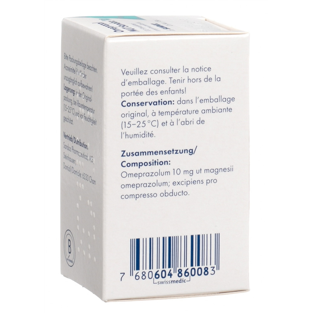 Omeprazol MUT Sandoz 10 mg, Filmtabletten