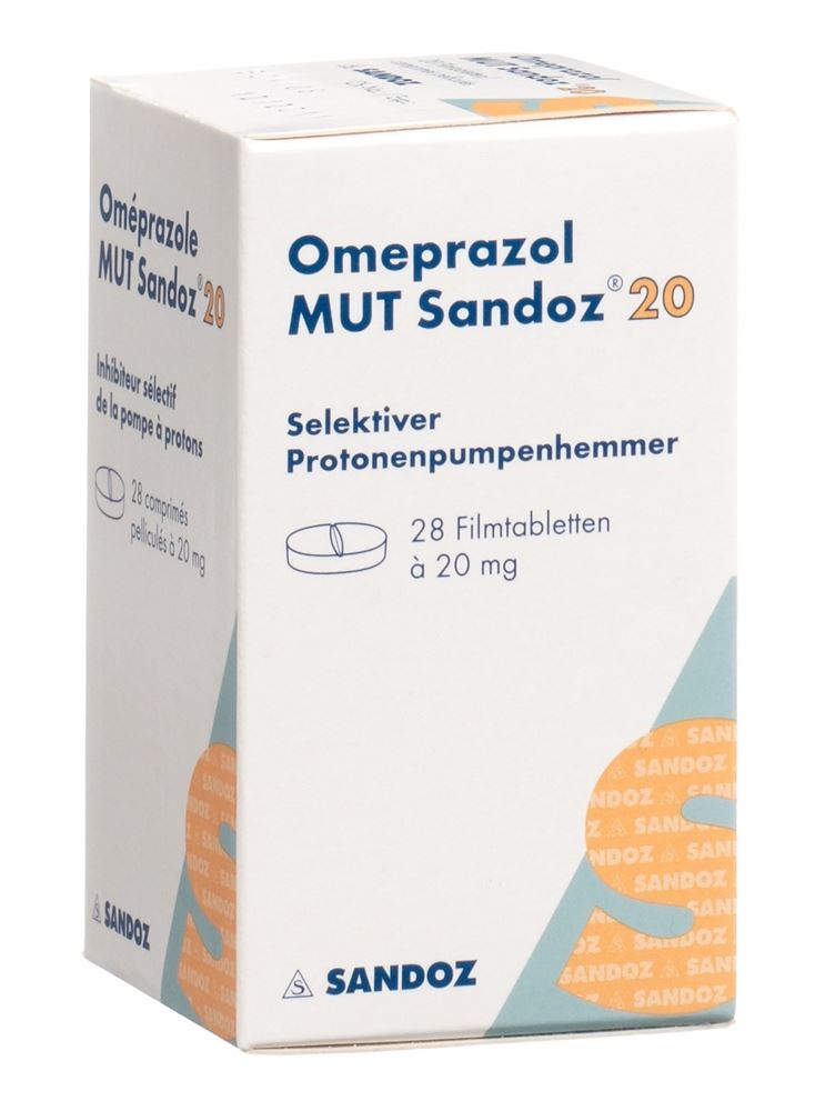 Omeprazol MUT Sandoz 20 mg, Filmtabletten