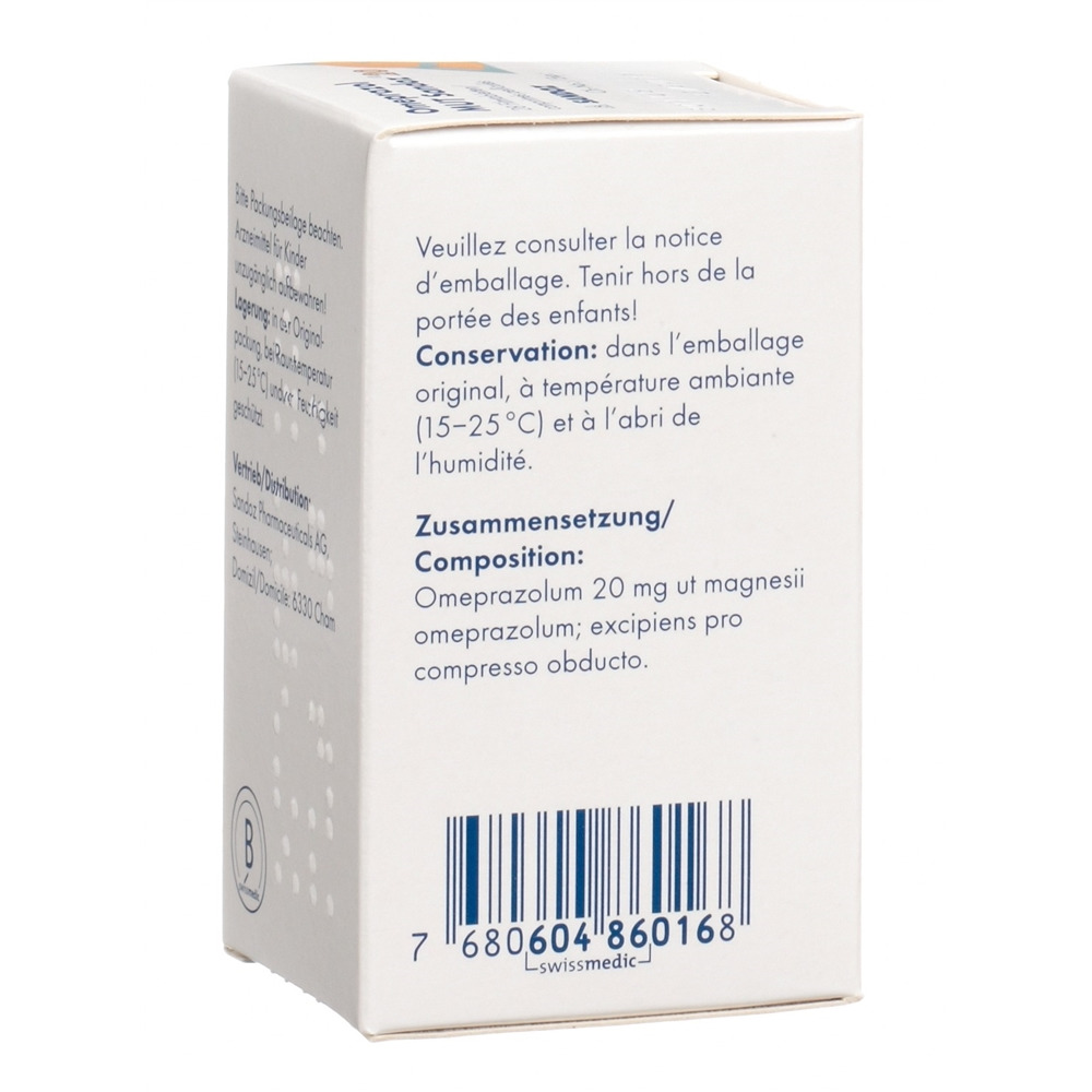 Omeprazol MUT Sandoz 20 mg, Filmtabletten