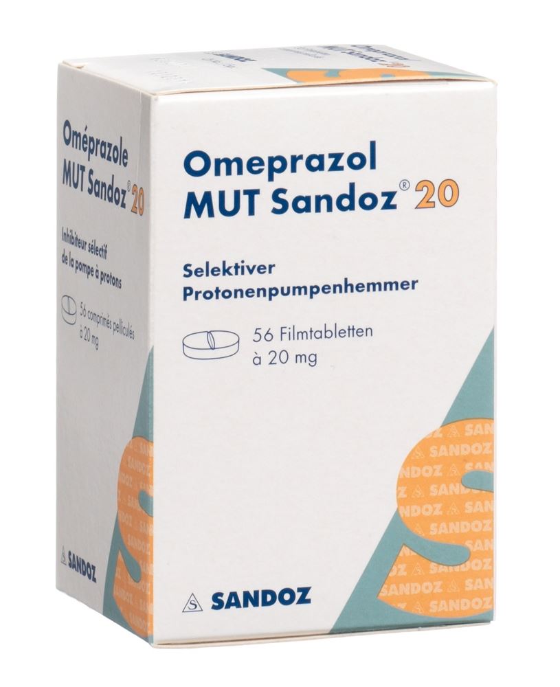 OMEPRAZOLE MUT Sandoz cpr pell 20 mg bte 56 pce