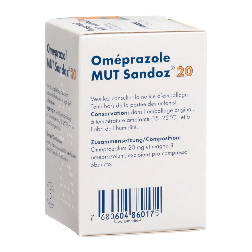 OMEPRAZOLE MUT Sandoz cpr pell 20 mg bte 56 pce