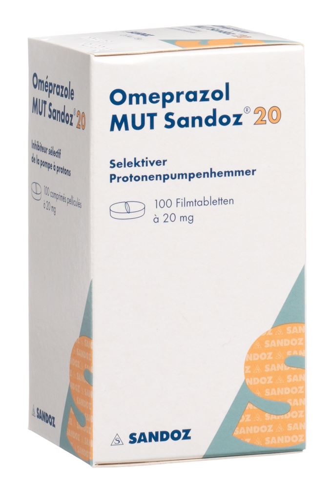Omeprazol MUT Sandoz 20 mg, Filmtabletten