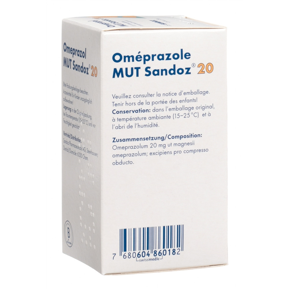 Omeprazol MUT Sandoz 20 mg, Filmtabletten