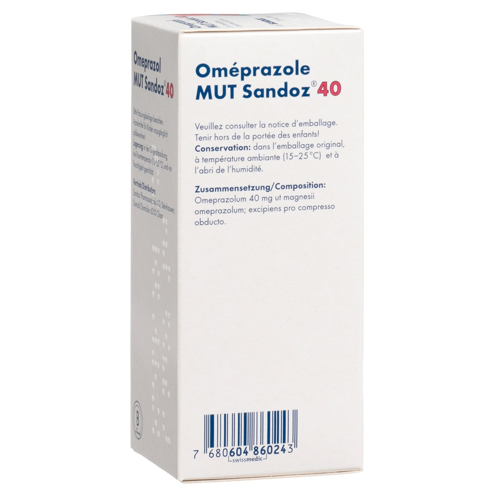 OMEPRAZOLE MUT Sandoz cpr pell 40 mg bte 56 pce
