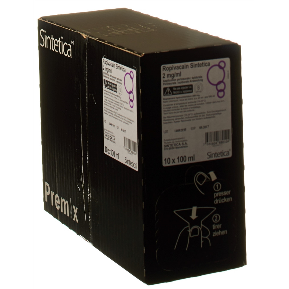 ROPIVACAIN Sintetica 2 mg/ml 100ml poche 10 pce