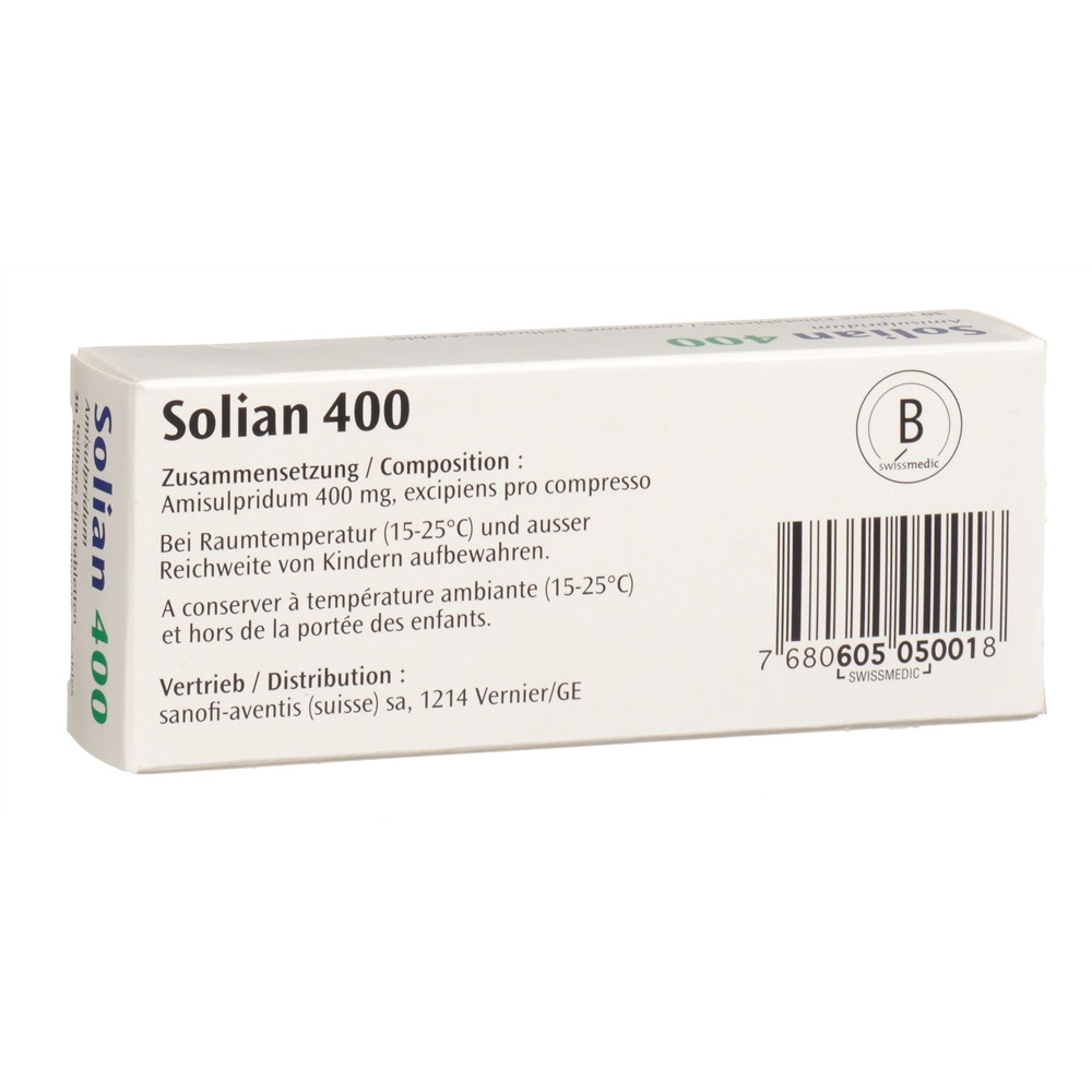 Solian 400 mg, comprimés pelliculés sécables