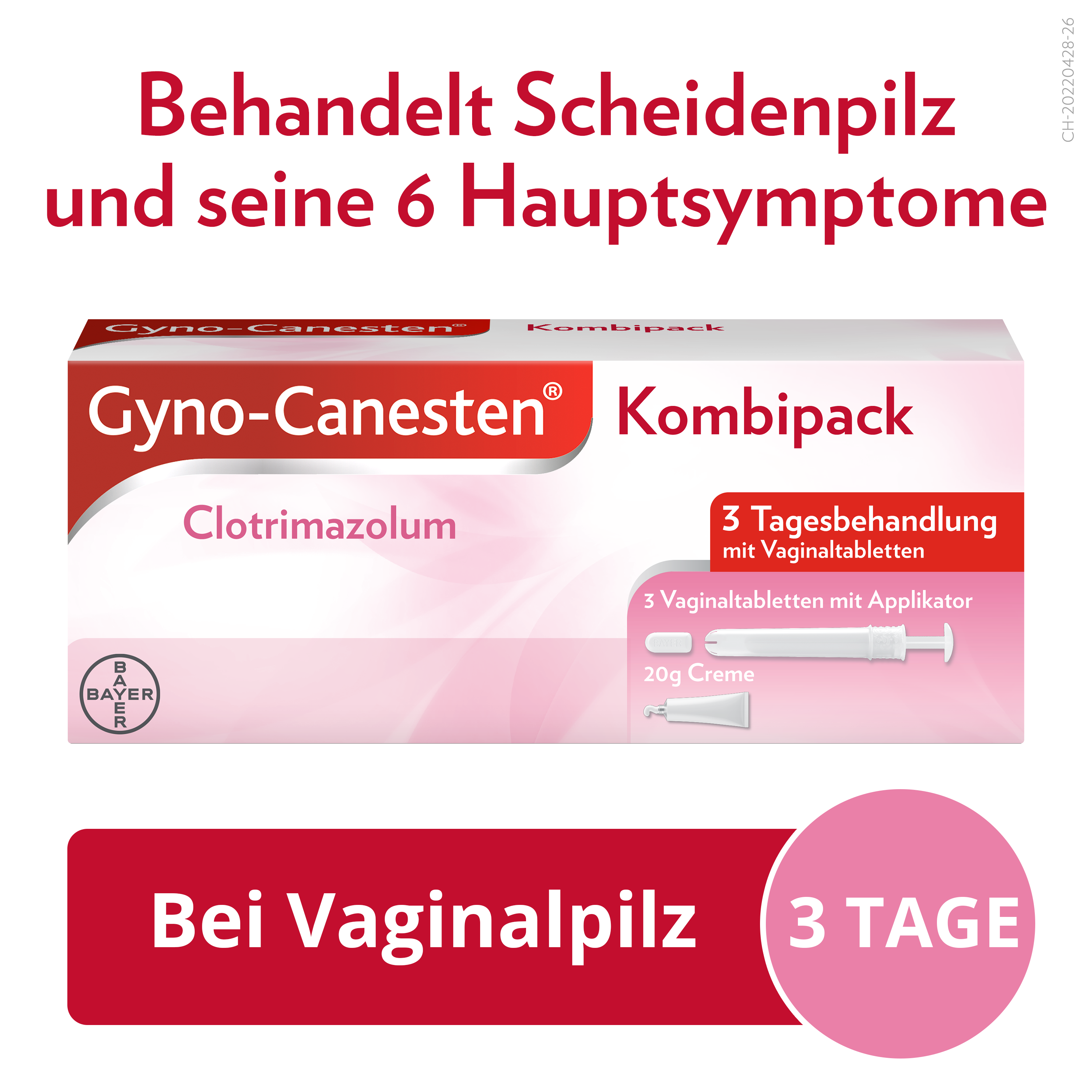 GYNO-CANESTEN Combipack 3 cpr vag+20 g crème