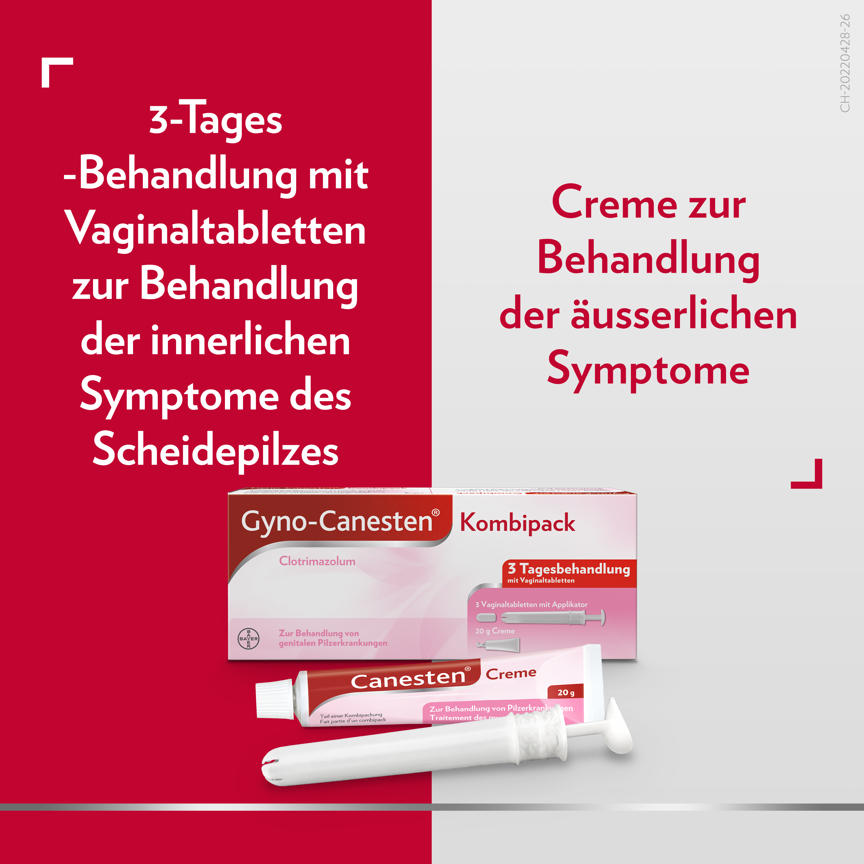 GYNO-CANESTEN Combipack 3 cpr vag+20 g crème