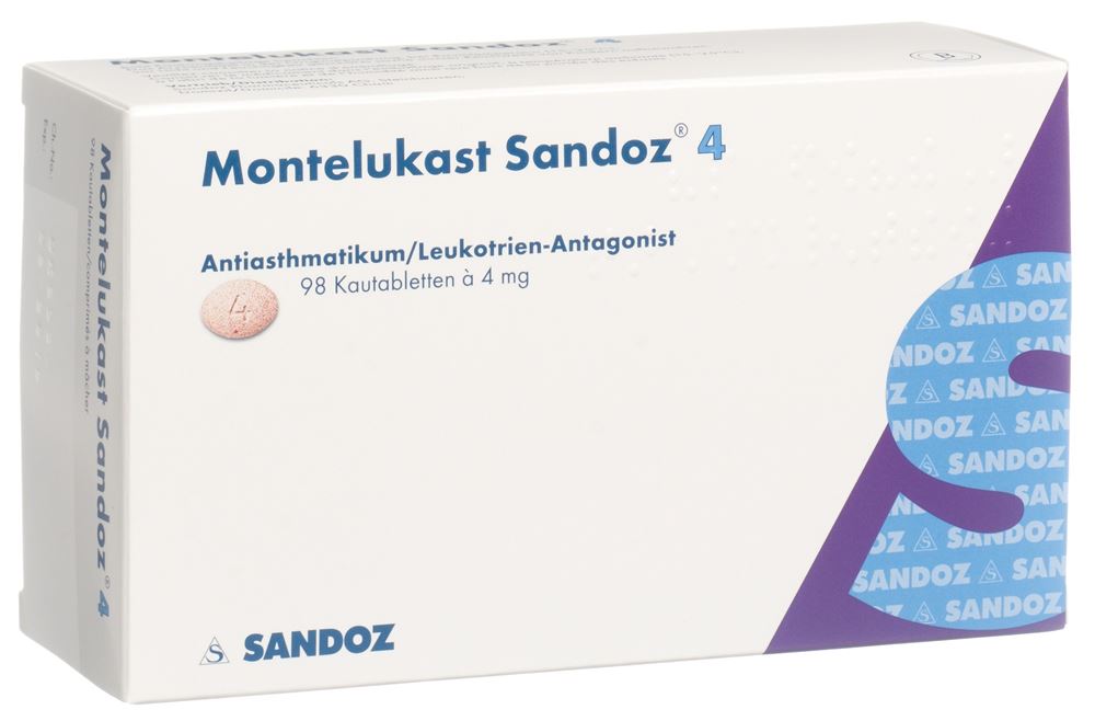 MONTELUKAST Sandoz cpr croquer 4 mg 98 pce