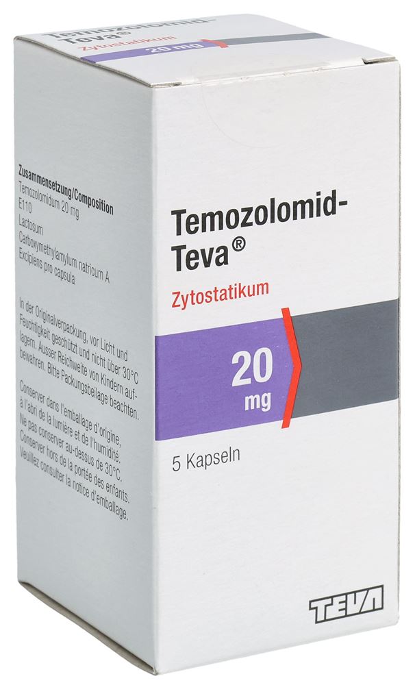 TEMOZOLOMID Teva caps 20 mg fl 5 pce