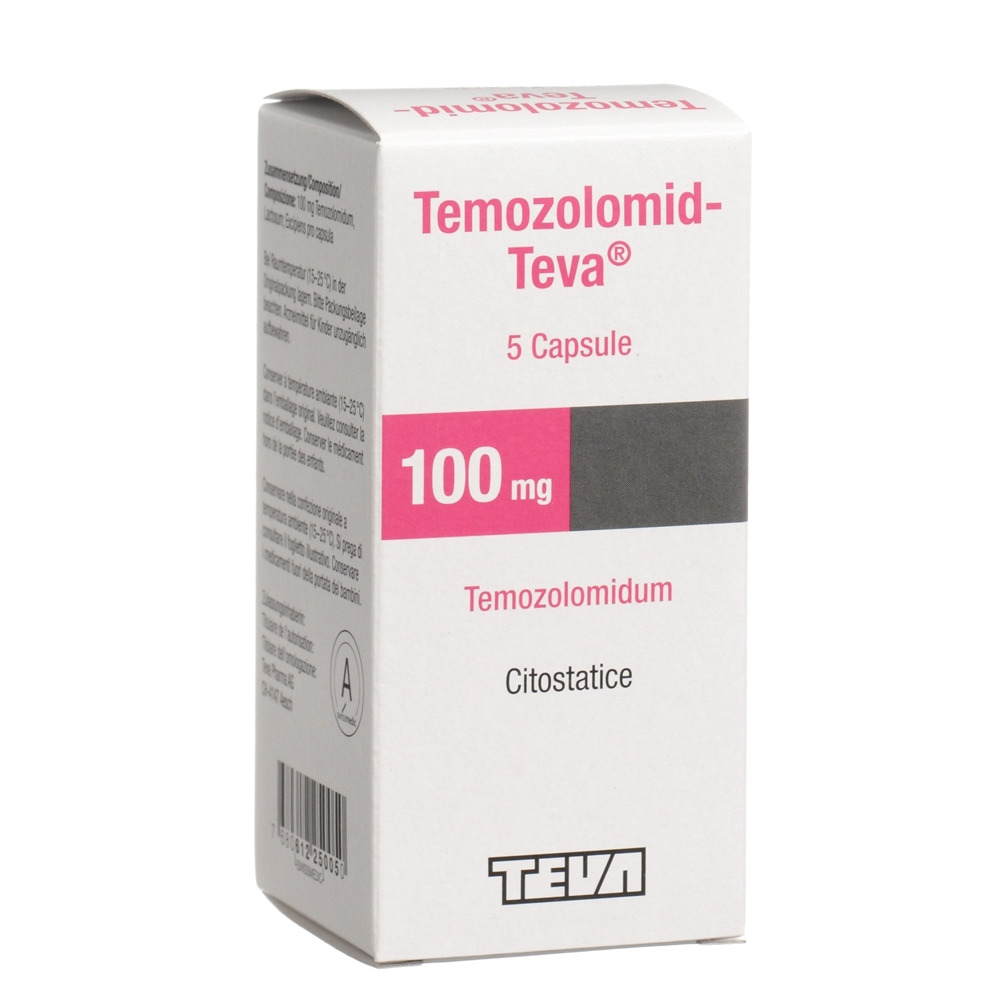 TEMOZOLOMID Teva caps 100 mg fl 5 pce