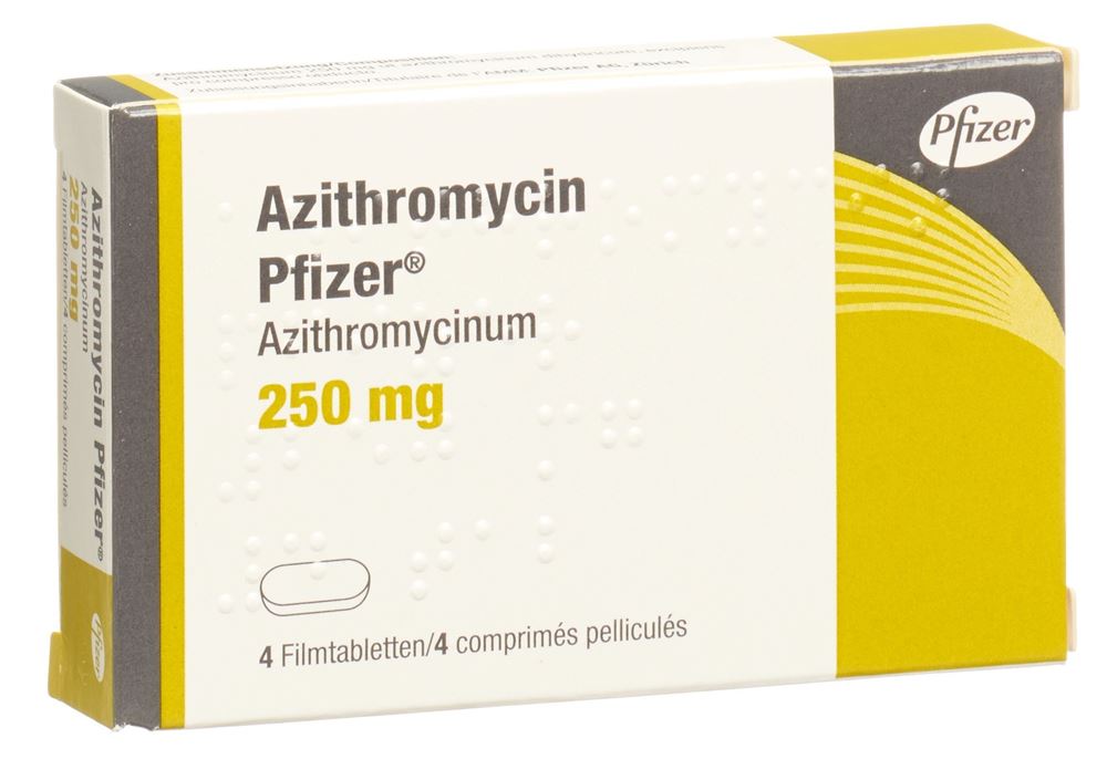 AZITHROMYCIN Pfizer cpr pell 250 mg 4 pce
