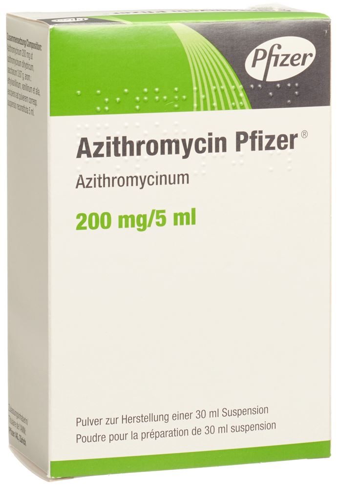 AZITHROMYCIN Pfizer pdr 200 mg/5ml p susp fl 30 ml