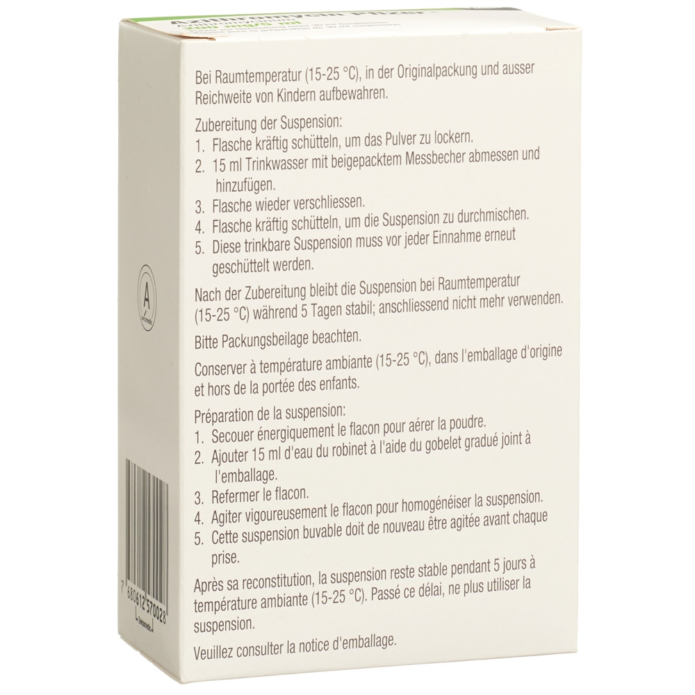 AZITHROMYCIN Pfizer pdr 200 mg/5ml p susp fl 30 ml