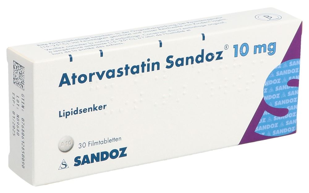 Atorvastatin Sandoz 10 mg, Filmtabletten