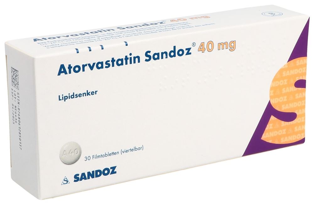 Atorvastatin Sandoz 40 mg, Filmtabletten