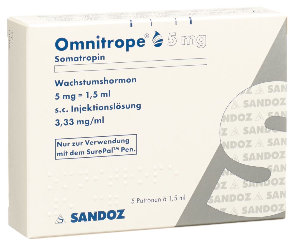 OMNITROPE cart SurePal sol inj 5 mg/1.5ml 5 pce