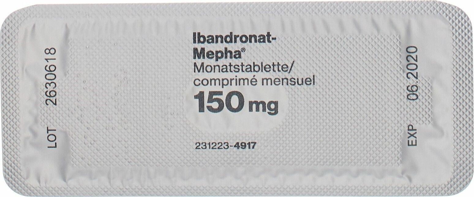 IBANDRONAT Mepha 150 mg comprimés mensuels 3 pce