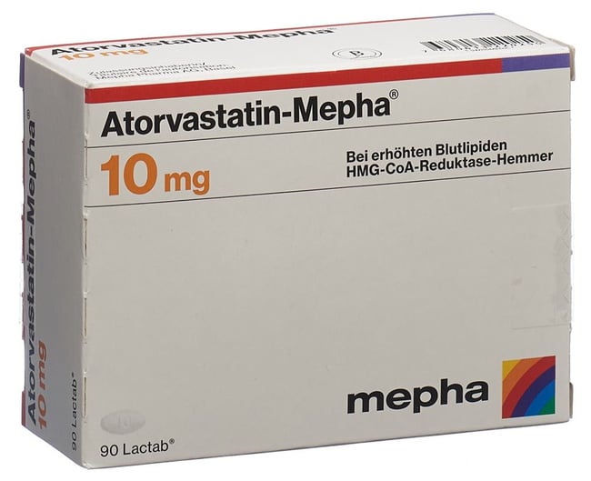 Atorvastatin-Mepha, lactabs 10 mg , 90 pce