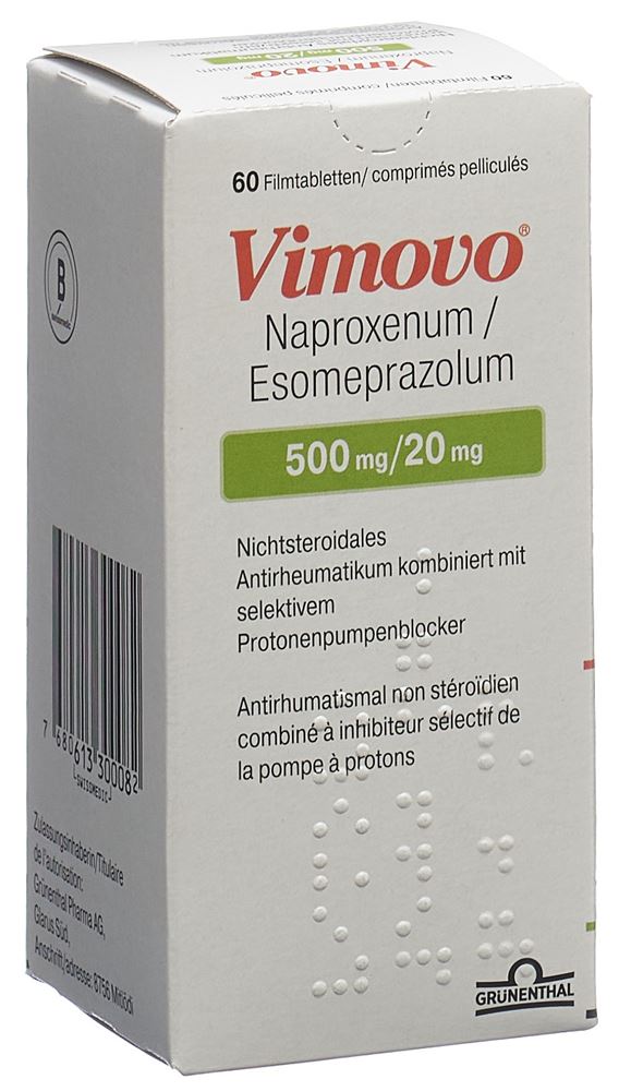 VIMOVO cpr pell 500mg/20mg bte 60 pce