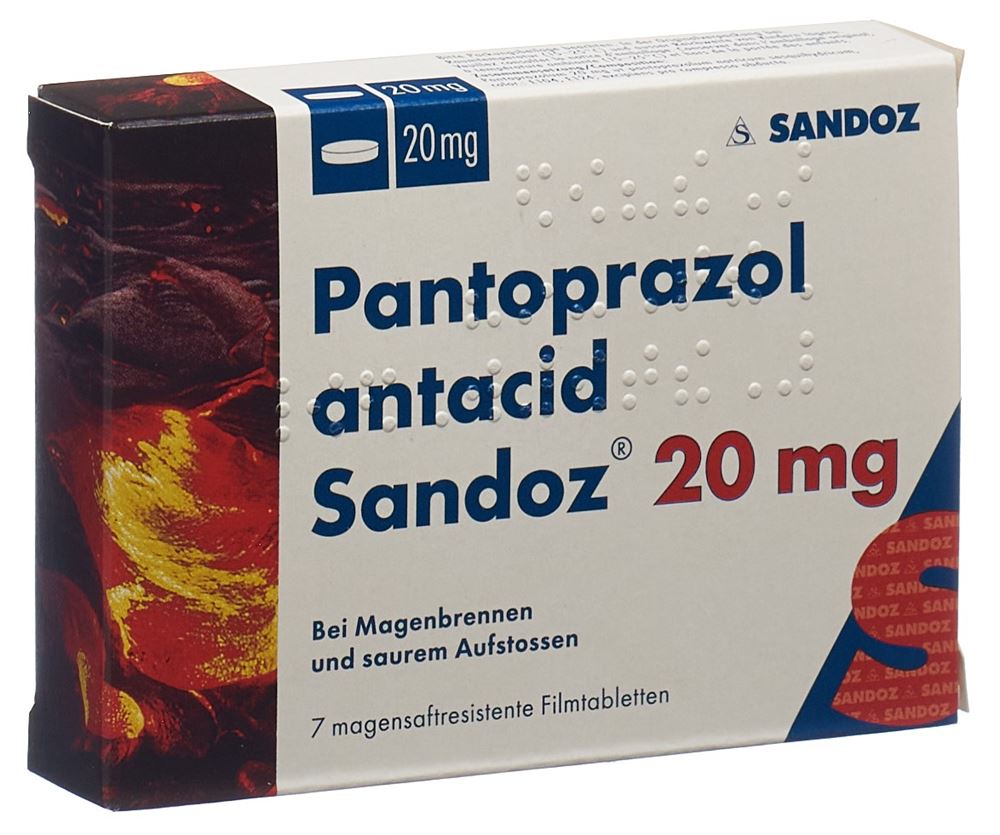 PANTOPRAZOLE ANTACID Sandoz cpr pell 20 mg 7 pce