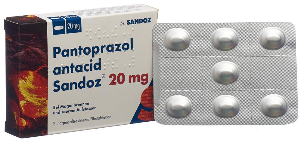 PANTOPRAZOLE ANTACID Sandoz cpr pell 20 mg 7 pce