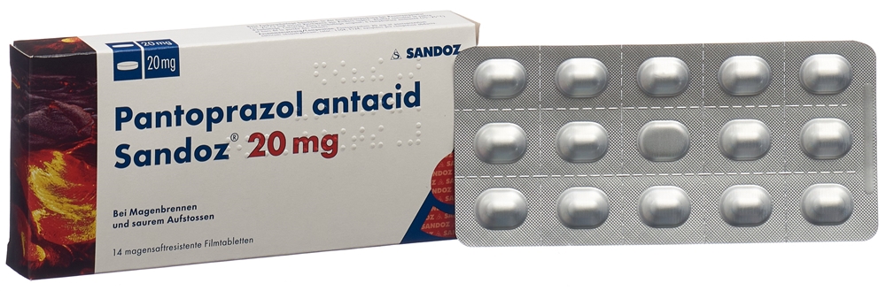 Pantoprazol antacid Sandoz, magensaftresistente Filmtabletten
