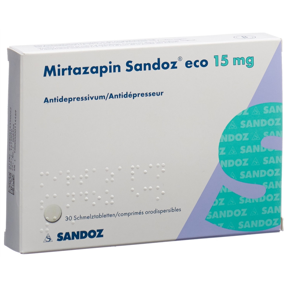 Mirtazapin Sandoz eco 15 mg, Schmelztabletten