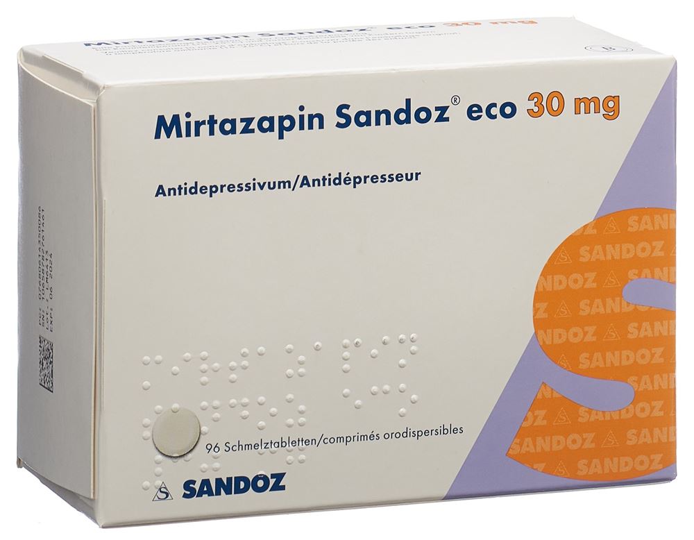 Mirtazapin Sandoz eco 30 mg, Schmelztabletten